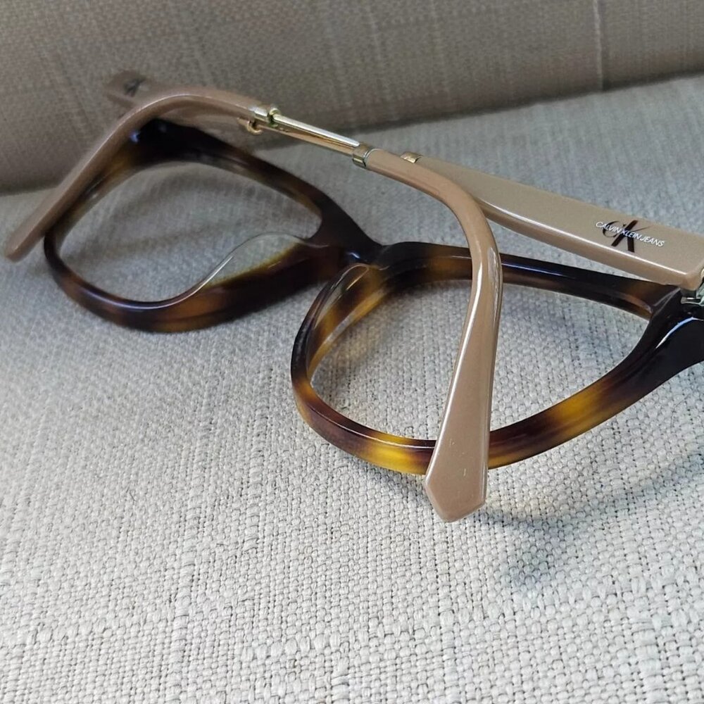 Calvin Klein Jeans Women Eyeglasses/Sunglasses Frame Brown Tortoise Glasses - Picture 5 of 12